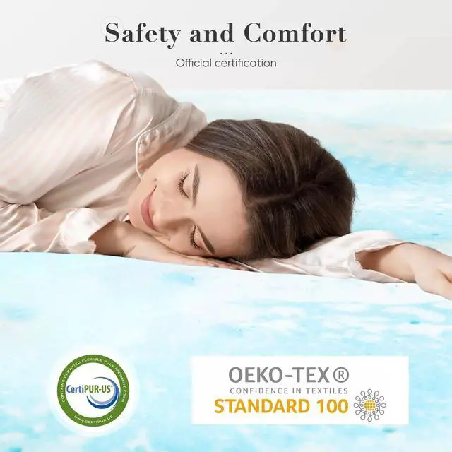 Alt view image 6 of 7 - 2 Inch Twin Size Memory Foam Mattress Topper Ventilated Mattress Topper Blue