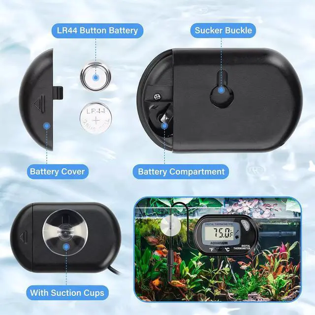 Alt view image 5 of 6 - LCD Digital Aquarium Thermometer Reptile Fish Tank Water Terrarium Temperature