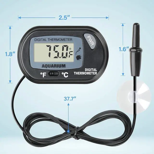 Alt view image 2 of 6 - LCD Digital Aquarium Thermometer Reptile Fish Tank Water Terrarium Temperature