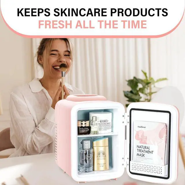 Alt view image 6 of 7 - Mini Fridge 4 Liter/6 Can Portable Warmer and Cooler Indoor-Outdoor Freon-Free