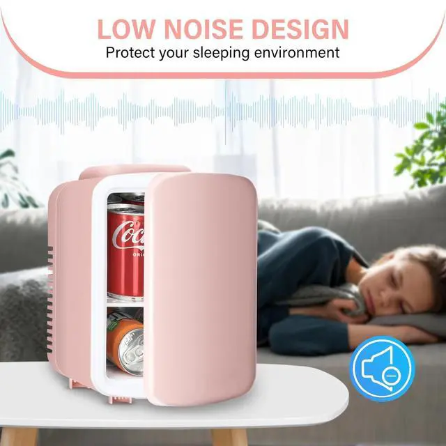 Alt view image 2 of 7 - Mini Fridge 4 Liter/6 Can Portable Warmer and Cooler Indoor-Outdoor Freon-Free