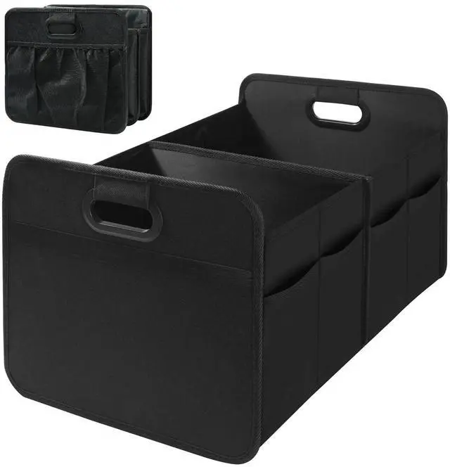 Main image of Trunk Organizer 2 Compartment for SUV Foldable Car Accessories for Travel Black