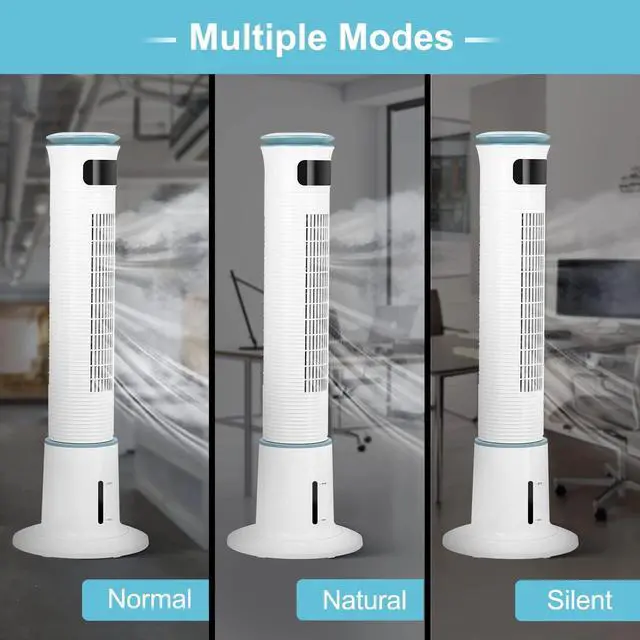 Alt view image 6 of 7 - 43-Inch Tower Fan with Mist Function and Remote Control for Bedroom Office White