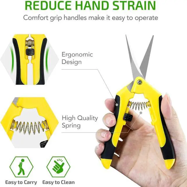Alt view image 2 of 7 - Gardening Hand Pruner with Straight Stainless Steel Blades for Potting