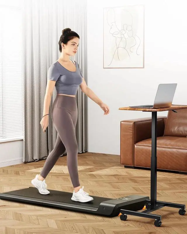 Alt view image 2 of 7 - Rolling Laptop Desk Adjustable Height Office Computer Table Stand Up Workstation