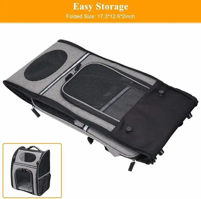 Alt view image 7 of 7 - Pet Carrier Backpack for Cat Dog Puppy Safety Features and Cushion Back Support