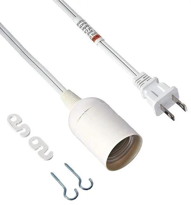 Alt view image 3 of 7 - 15 Feet Extension Hanging Lantern Pendant Light Cord with E26 Socket 2 Pack