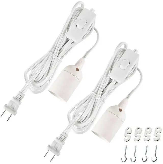 Main image of 15 Feet Extension Hanging Lantern Pendant Light Cord with E26 Socket 2 Pack