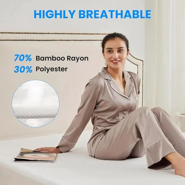 Alt view image 4 of 7 - Queen Size Mattress Protector Waterproof and Breathable Mattress Cover White