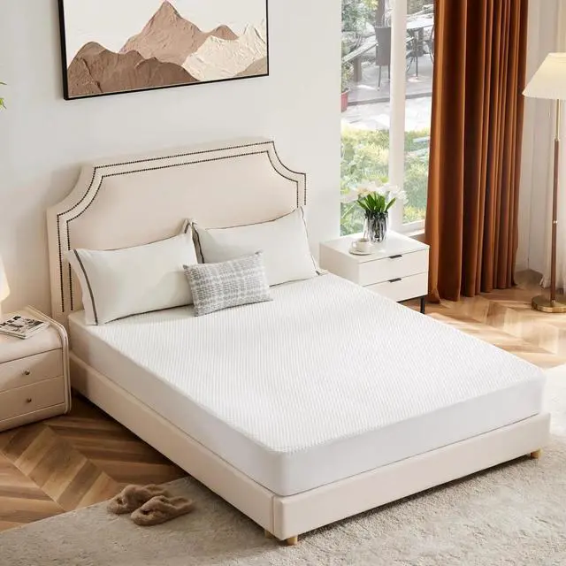 Main image of Queen Size Mattress Protector Waterproof and Breathable Mattress Cover White