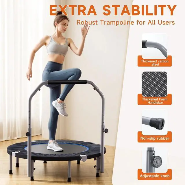 Alt view image 4 of 6 - 40 Inch Trampoline Recreational Trampolines Mini Trampoline Fitness