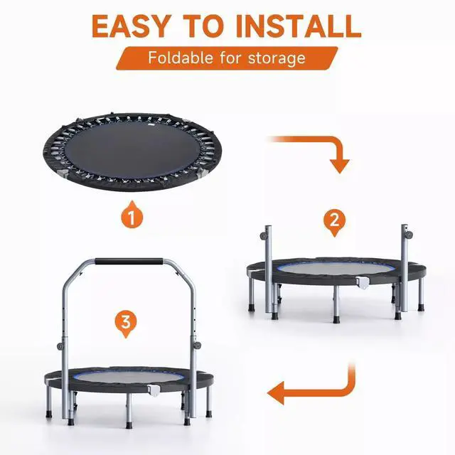 Alt view image 3 of 6 - 40 Inch Trampoline Recreational Trampolines Mini Trampoline Fitness