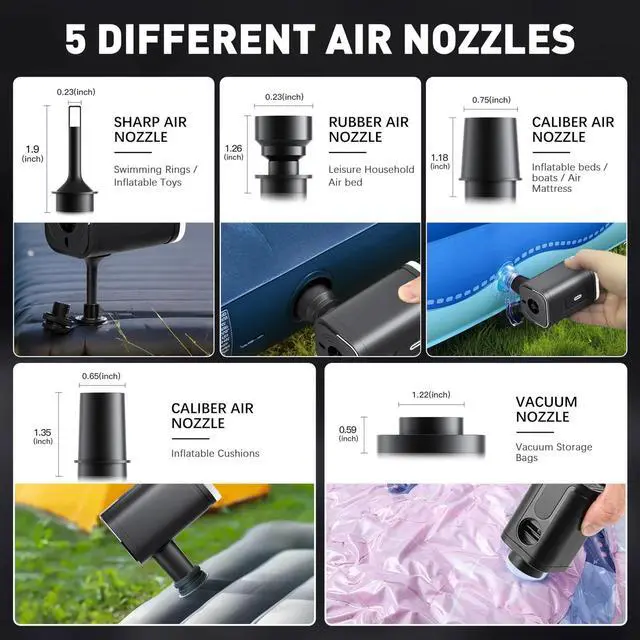 Alt view image 5 of 6 - Inflatables Portable Air Pump 4.5Kpa Electric Mini for Swimming Ring Black