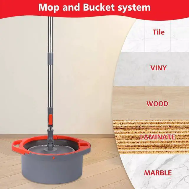 Alt view image 2 of 7 - Spin Mop and Bucket System Set, Dirty Clean Water Separation System 360° Rotate