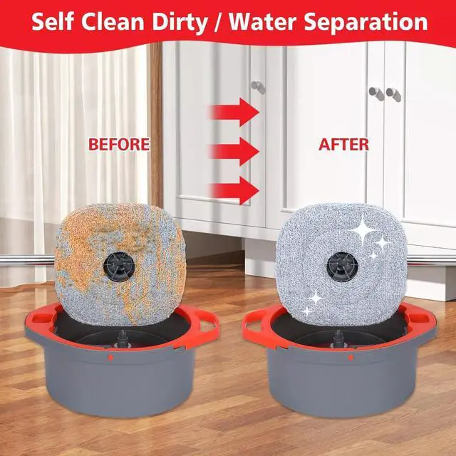Alt view image 6 of 7 - Spin Mop and Bucket System Set, Dirty Clean Water Separation System 360° Rotate