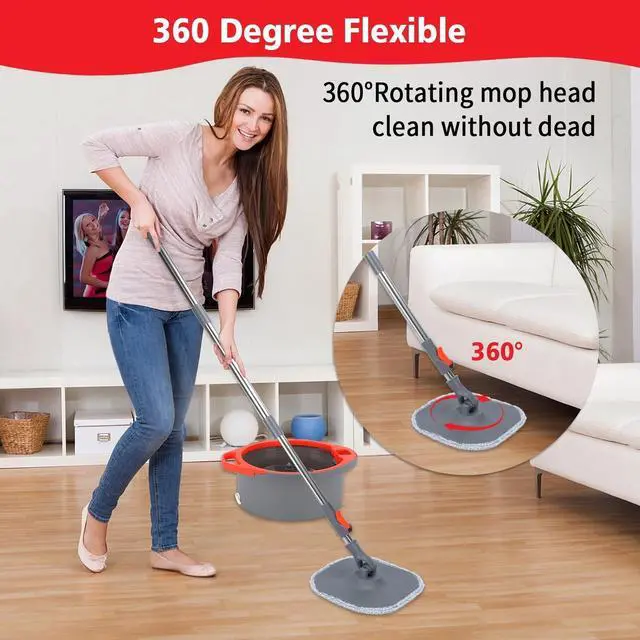 Alt view image 5 of 7 - Spin Mop and Bucket System Set, Dirty Clean Water Separation System 360° Rotate