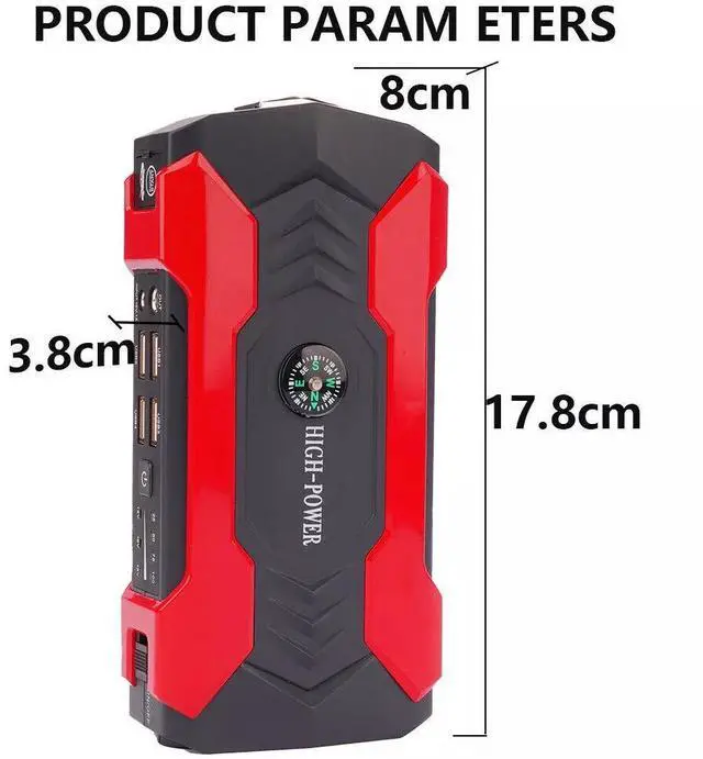 Alt view image 6 of 7 - Car Jump Starter 99800mAh Booster Jumper Box Power Bank Battery Charger Portable