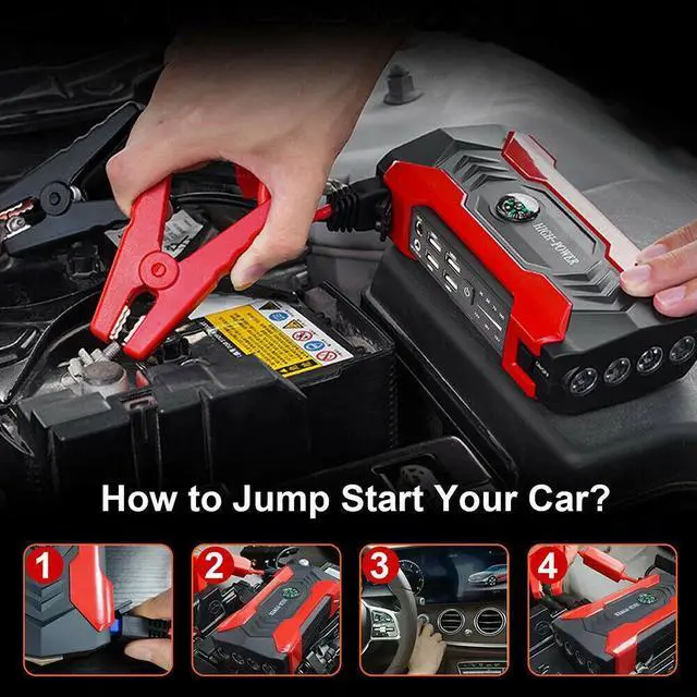 Alt view image 4 of 7 - Car Jump Starter 99800mAh Booster Jumper Box Power Bank Battery Charger Portable