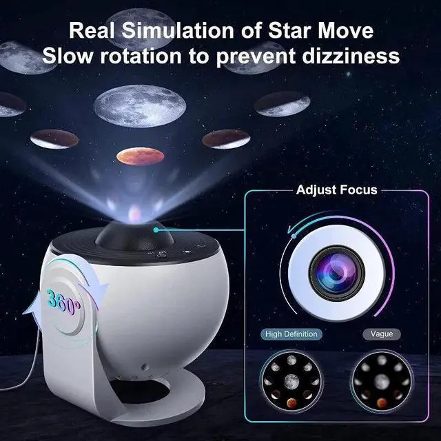 Alt view image 4 of 7 - Star Projector Galaxy Light 12 in 1 Planetarium Galaxy Projector Starry Sky Lamp