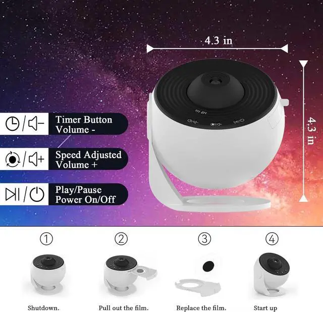 Alt view image 5 of 7 - Star Projector Galaxy Light 12 in 1 Planetarium Galaxy Projector Starry Sky Lamp
