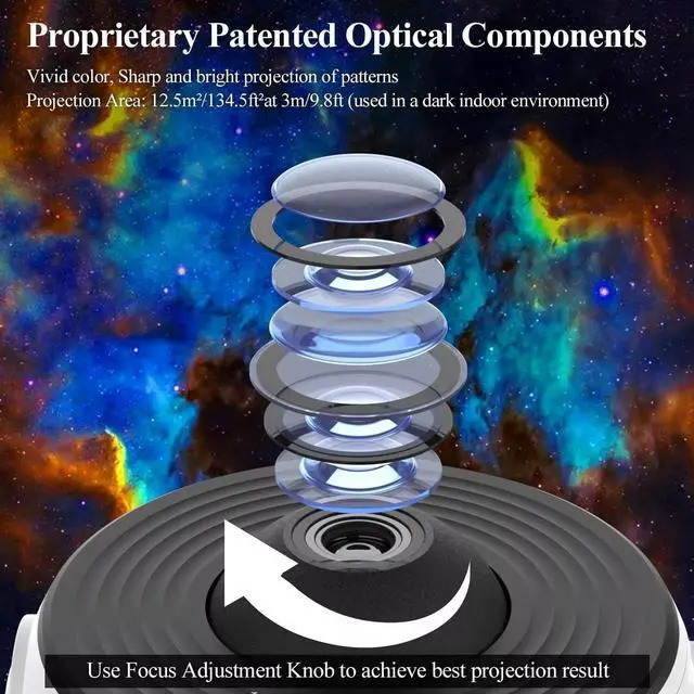 Alt view image 7 of 7 - Star Projector Galaxy Light 12 in 1 Planetarium Galaxy Projector Starry Sky Lamp