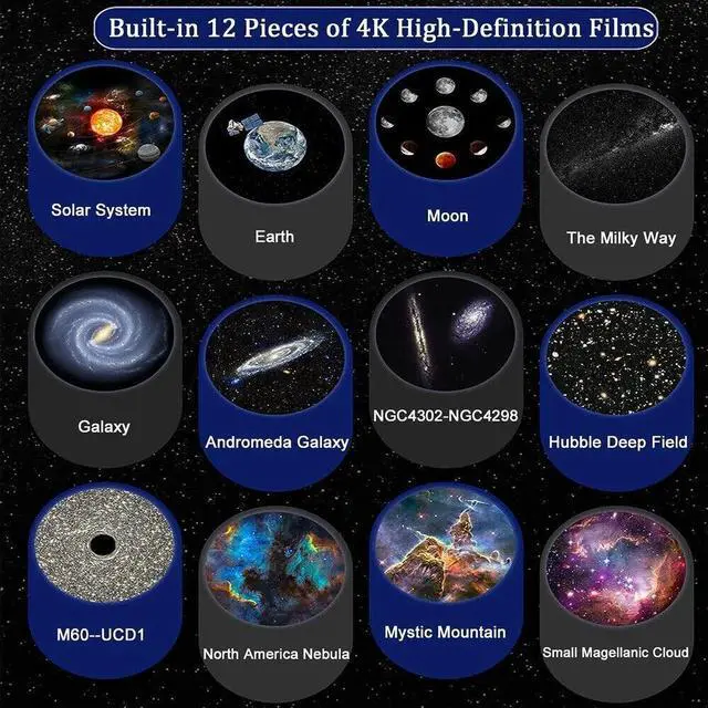 Alt view image 2 of 7 - Star Projector Galaxy Light 12 in 1 Planetarium Galaxy Projector Starry Sky Lamp