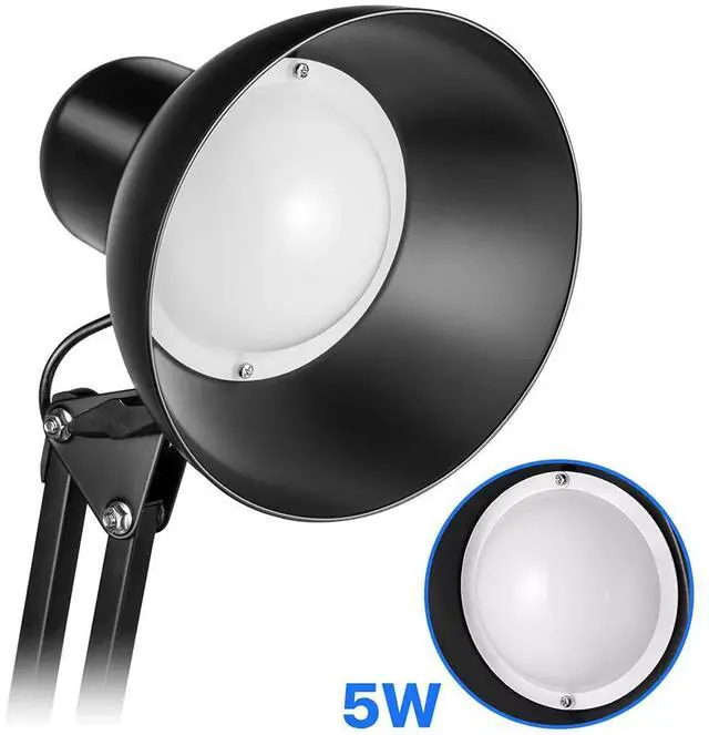 Alt view image 6 of 7 - Metal Desk Lamp with Clamp Swing Arm Table Lamp Clip Desk Lights for Home Office