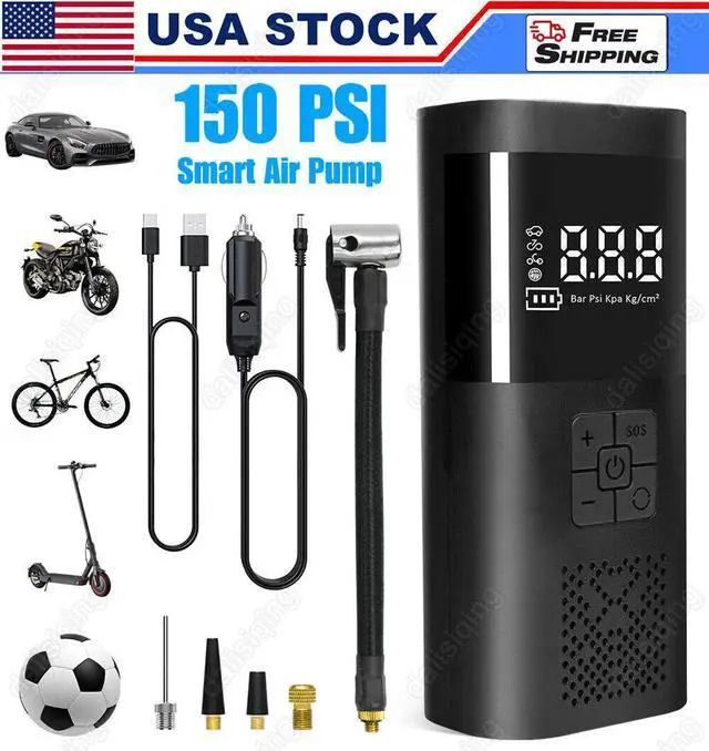 Main image of 150 PSI Digital Electric Air Pump 12V Car Tire Inflator Portable Air Compressor