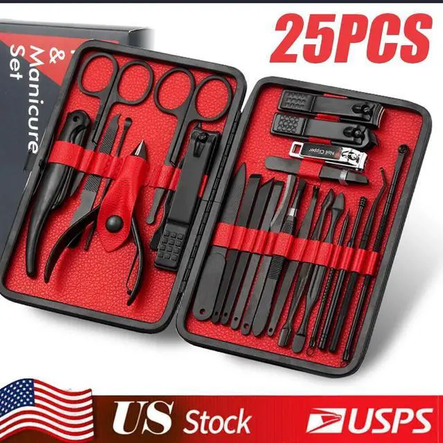 Main image of Stainless Steel Nail Clipper Grooming Nail Tools Manicure & Pedicure Set 25 PCS