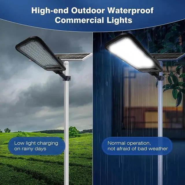 Alt view image 3 of 7 - Commercial Solar Street Light Outdoor Dusk to Dawn Solar High Bright Aluminum