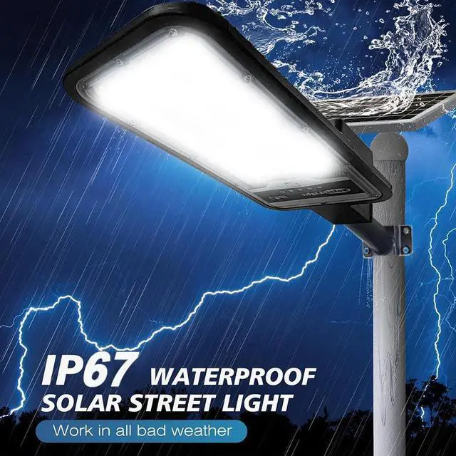 Alt view image 2 of 7 - Commercial Solar Street Light Outdoor Dusk to Dawn Solar High Bright Aluminum