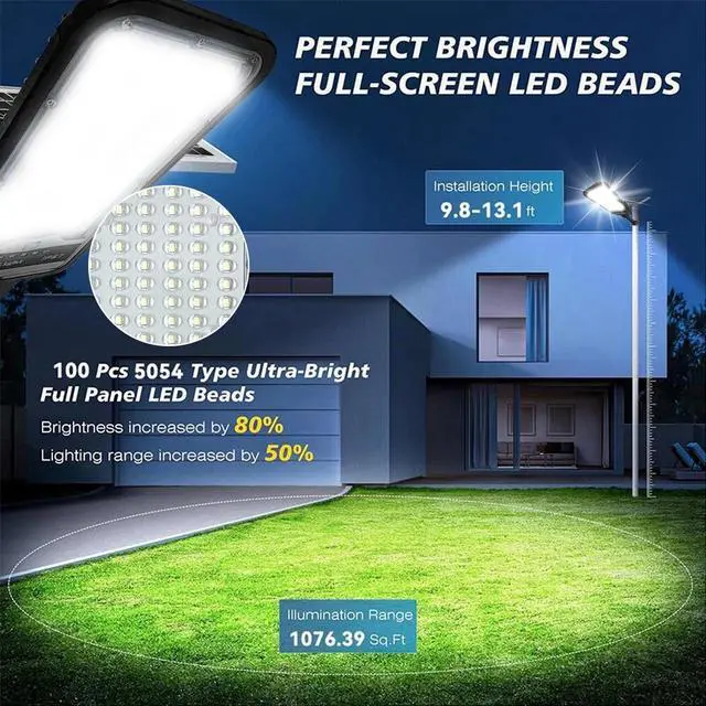 Alt view image 5 of 7 - Commercial Solar Street Light Outdoor Dusk to Dawn Solar High Bright Aluminum