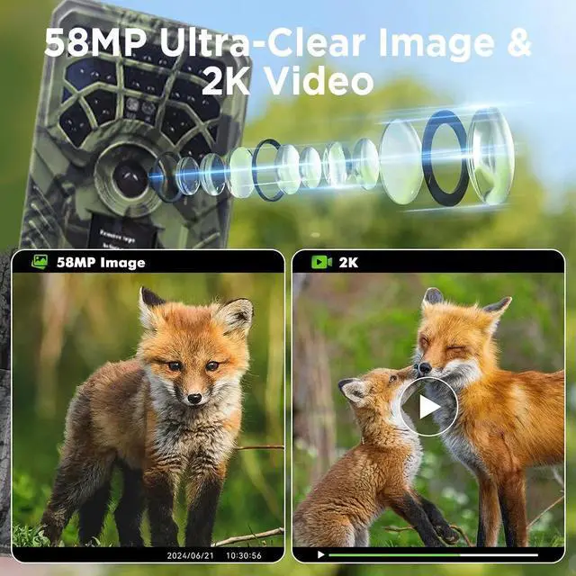 Alt view image 5 of 7 - Wildlife Hunting Trail Camera HD 58MP Night View Motion Waterproof