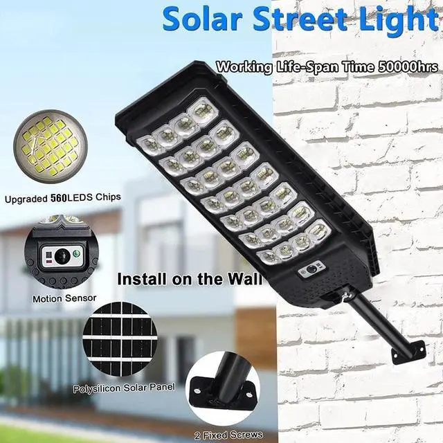 Alt view image 4 of 7 - Commercial 2600W Solar Light Outdoor Motion Sensor 200000LM Parking Lot Lights