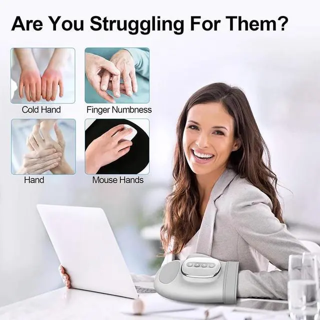 Alt view image 6 of 7 - Cordless Hand Massager with Heat and Compression for Arthritis and Carpal Tunnel