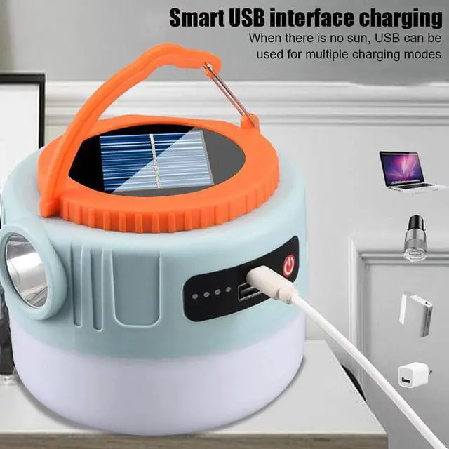 Alt view image 3 of 7 - Rechargeable LED Solar Camping Light Tent Lantern Bulb Outdoor Hiking Night Lamp