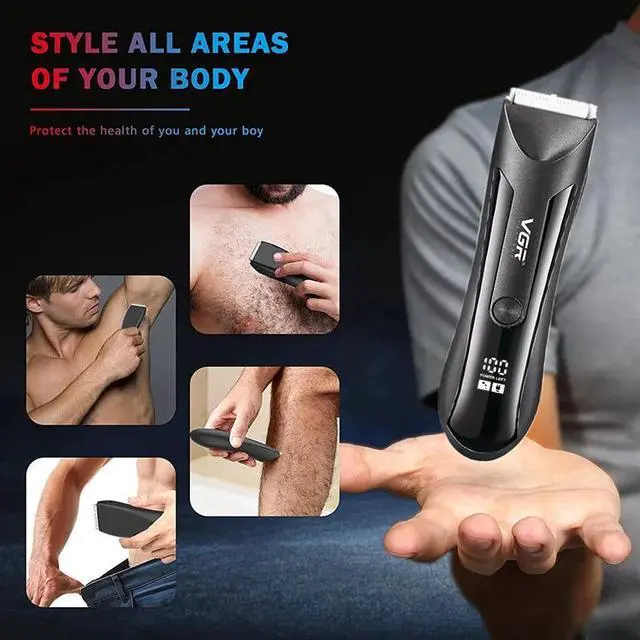 Alt view image 6 of 6 - Men's Pubic Hair Trimmer Electric Groin & Body Hair Shaver for Balls Hair Body
