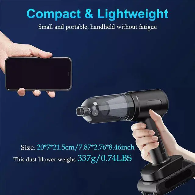 Alt view image 4 of 7 - Handheld Vacuum Cordless, 52000rpm Speed Car Vacuum Cleaner & Blower, High Power