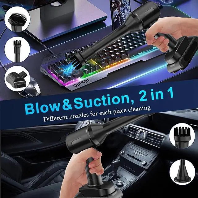 Alt view image 6 of 7 - Handheld Vacuum Cordless, 52000rpm Speed Car Vacuum Cleaner & Blower, High Power