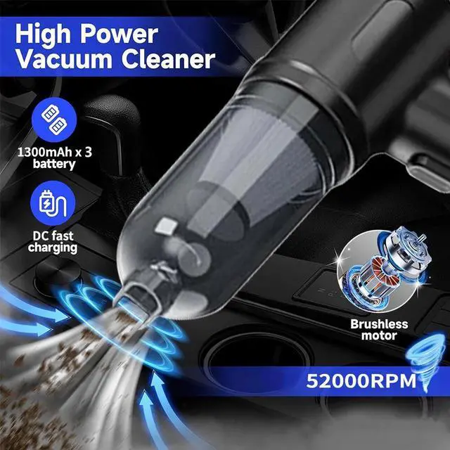 Alt view image 3 of 7 - Handheld Vacuum Cordless, 52000rpm Speed Car Vacuum Cleaner & Blower, High Power