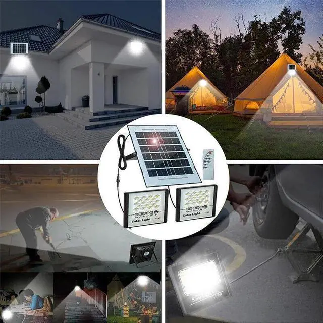 Alt view image 6 of 7 - 300W LED Solar Flood Lights Outdoor Street Light Dusk to Dawn Flood Wall Lamp US