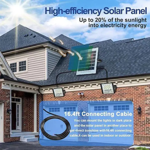 Alt view image 5 of 7 - 4Pcs LED Solar Flood Lights Outdoor Street Light Dusk to Dawn Flood Wall Lamp