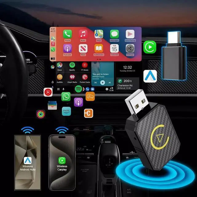 Alt view image 2 of 7 - Wireless CarPlay Dongle Fast Stable Connection Android Auto Adapter No Delay