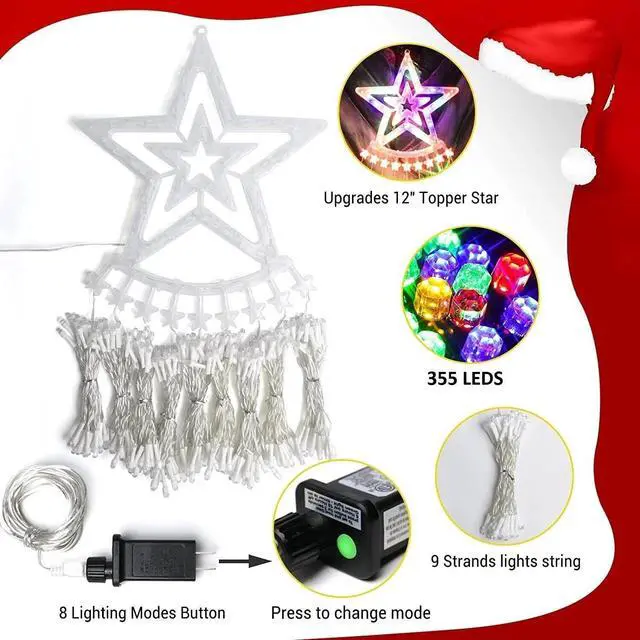 Alt view image 4 of 7 - 350LED Christmas Tree Waterfall Light Fairy String Outdoor Waterproof Decor Xmas