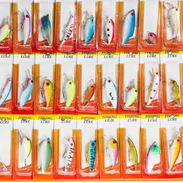 Main image of USA Lot 30 pcs Kinds of Fish Fishing Lures Crankbaits Hooks Minnow Baits Tackle