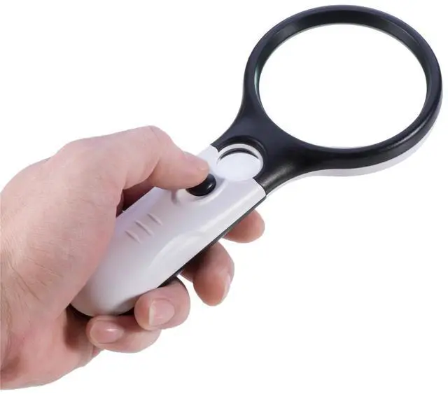 Alt view image 3 of 4 - 3 LED Light 45X Handheld Magnifier Reading Magnifying Glass Lens Jewelry Loupe