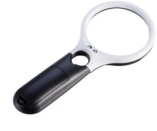 Alt view image 4 of 4 - 3 LED Light 45X Handheld Magnifier Reading Magnifying Glass Lens Jewelry Loupe