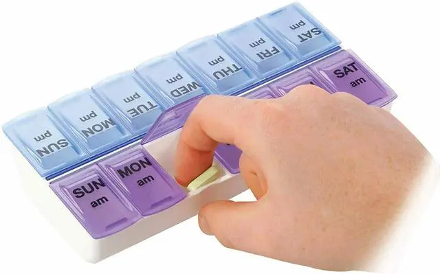 Main image of Weekly Pill Box Organizer Twice a Day 7 day AMPM Organizer Case Medicine Storage