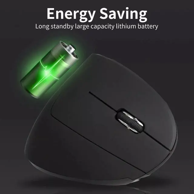 Alt view image 2 of 7 - Ergonomic Optical Vertical Mouse 6 Keys USB Wireless Mice 2.4GHz 1600DPI for PC