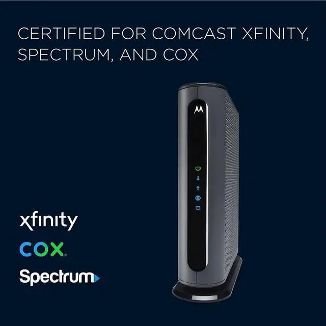 Alt view image 6 of 7 - Motorola MB8600 DOCSIS 3.1 Cable Modem - Approved for Comcast Xfinity, Cox, and Charter Spectrum, Supports Cable Plans up to 1000 Mbps | 1 Gbps Ethernet Port